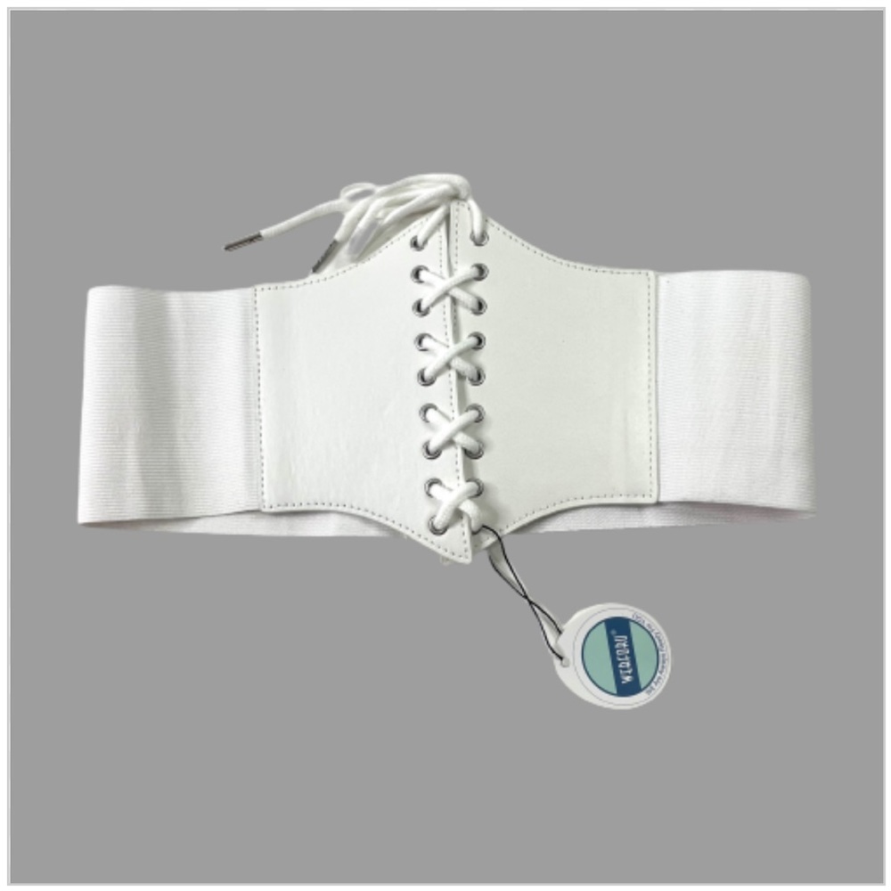 White Elastic Corset Belt